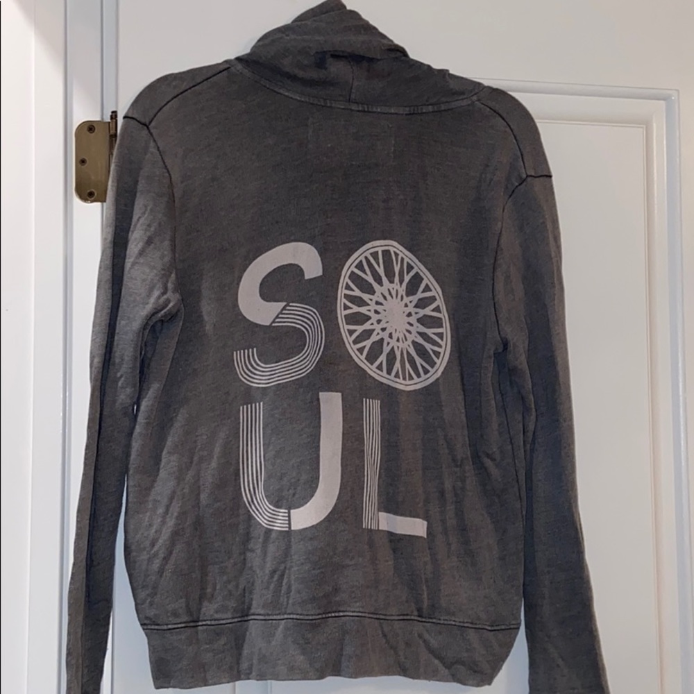 Soul Cycle Zip Up Grey Sweatshirt